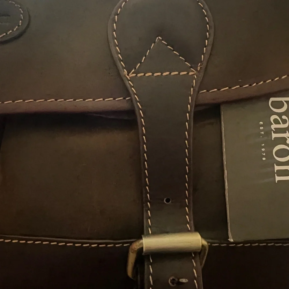 Baron Sweden Luxury Leather Briefcase Laptop Carry On Satchel New With Tag